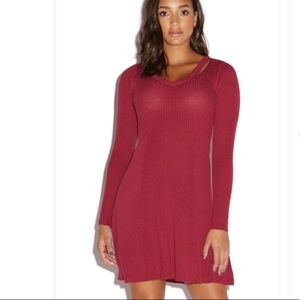 Cut out fit & flare sweater dress Knitted stretchy